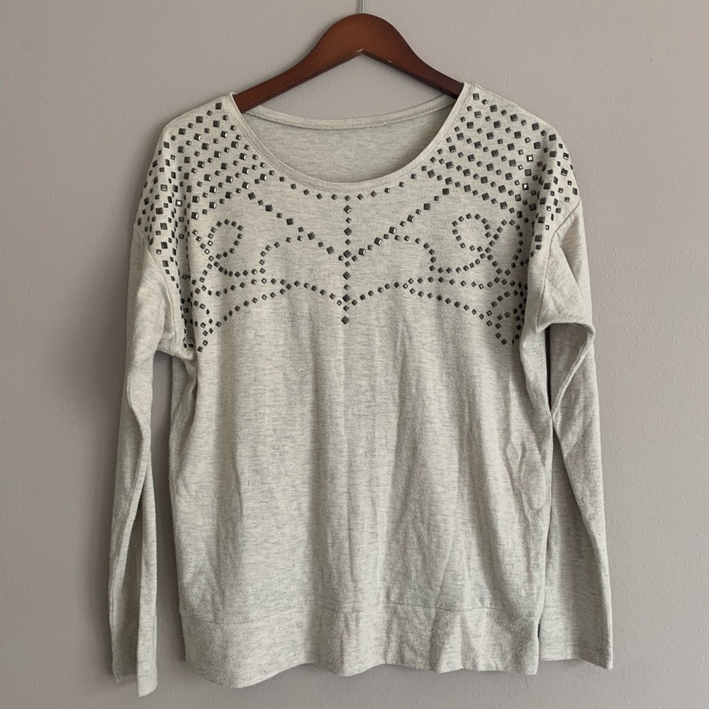 Studded Oversized Jersey Knit Sweater